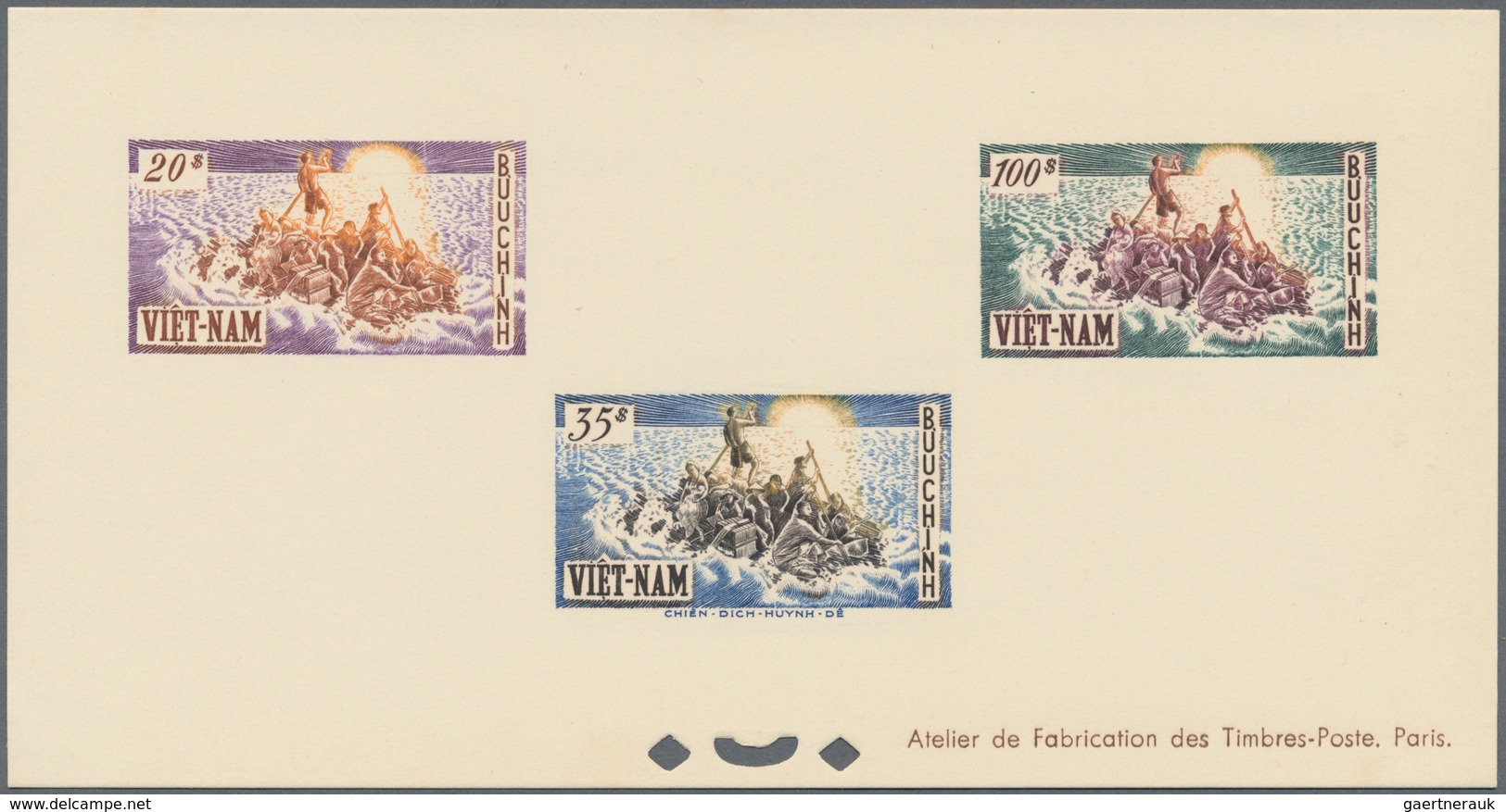 Vietnam-Süd (1951-1975): 1955, Arrival Of Evacuated 0,70 - 100 $, Six Stamps On Two Single Die Proof - Vietnam