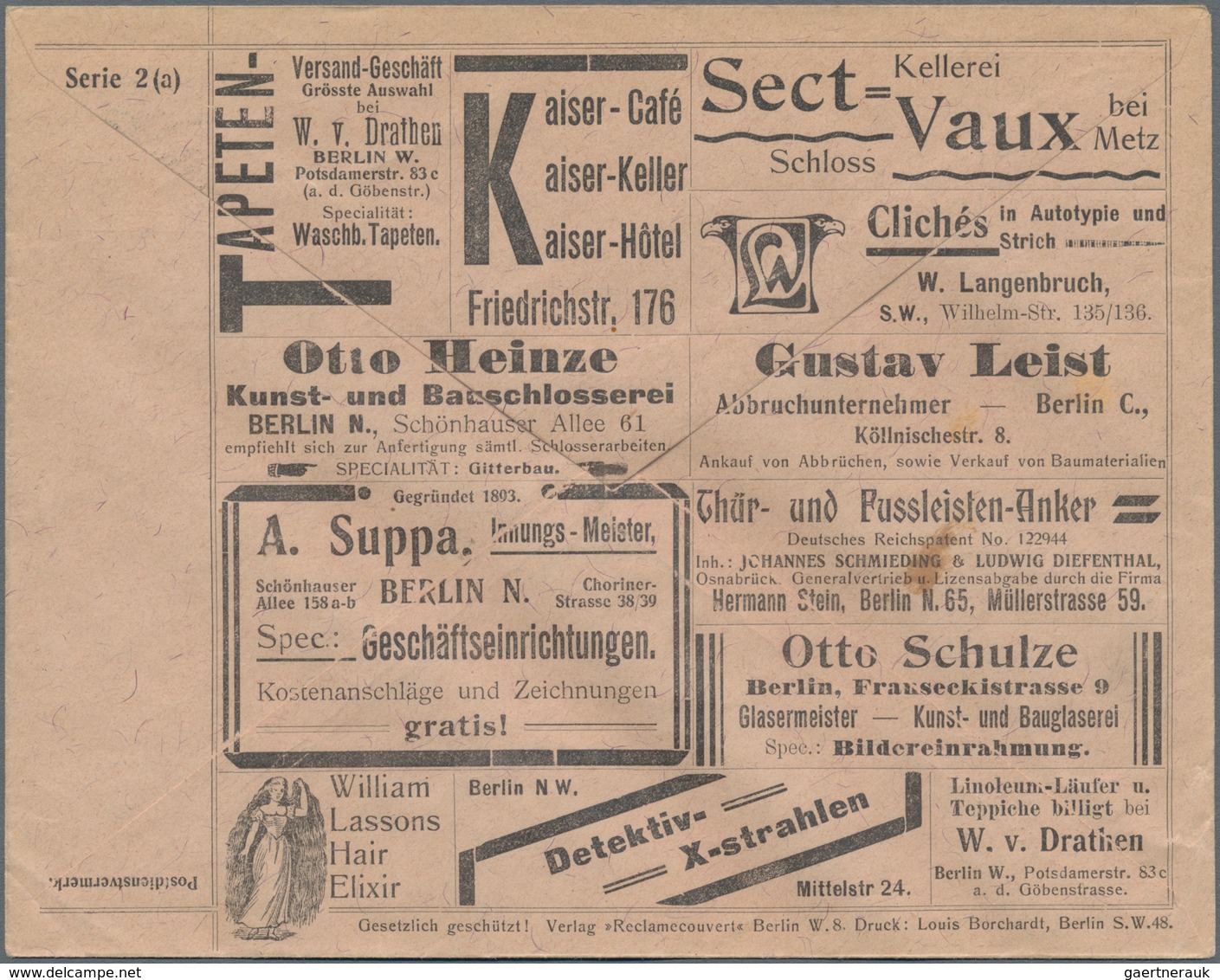 Thematik: Anzeigenganzsachen / Advertising Postal Stationery: 1902 (approx.), German Reich. Private - Unclassified