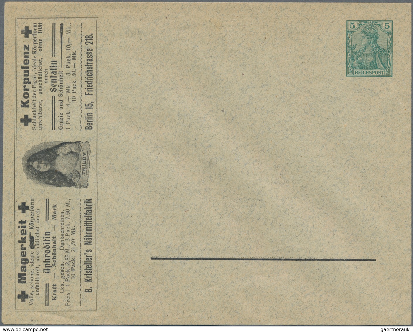 Thematik: Anzeigenganzsachen / Advertising Postal Stationery: 1902 (approx.), German Reich. Private - Unclassified