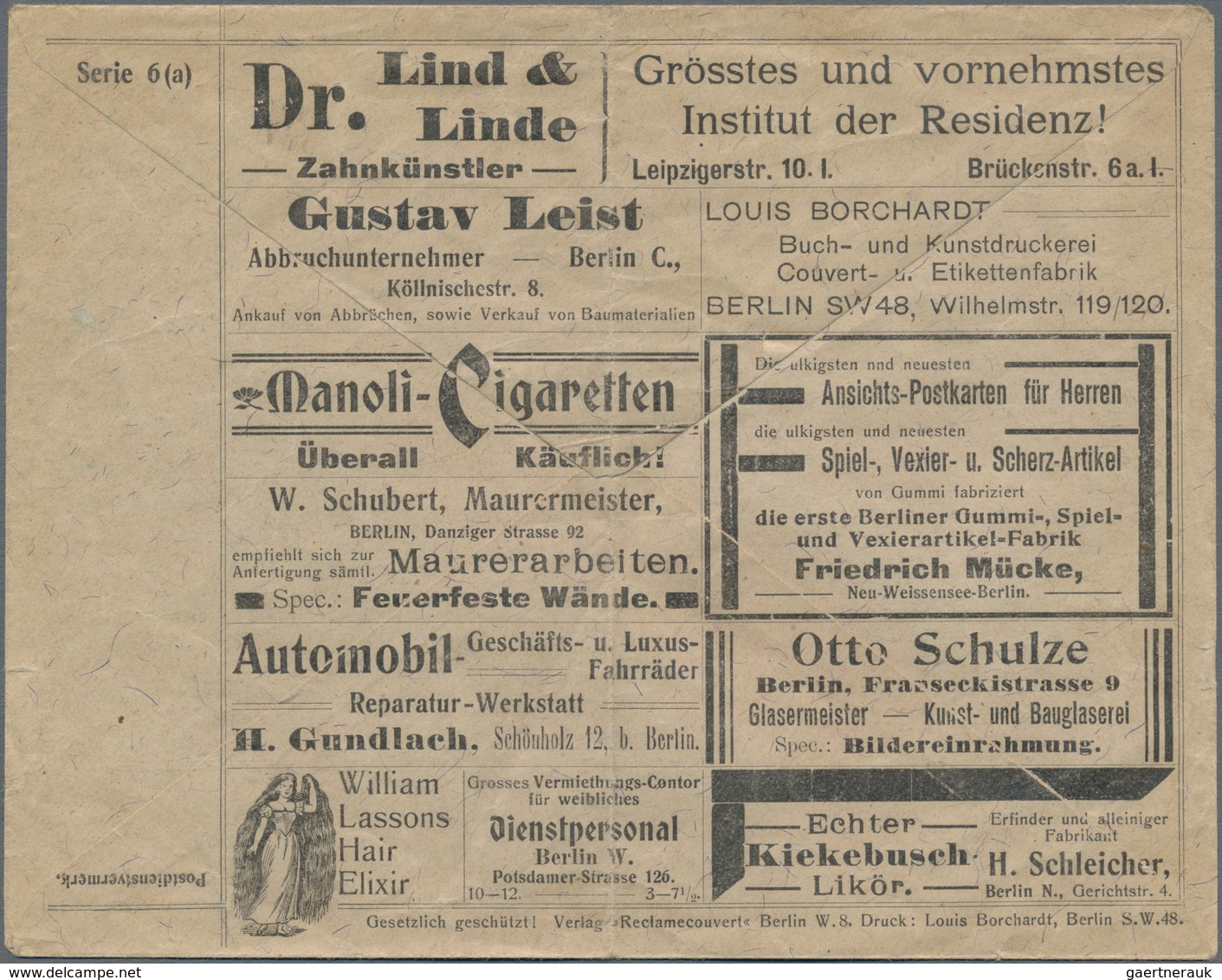 Thematik: Anzeigenganzsachen / Advertising Postal Stationery: 1902, German Reich. Private Advert Cov - Unclassified