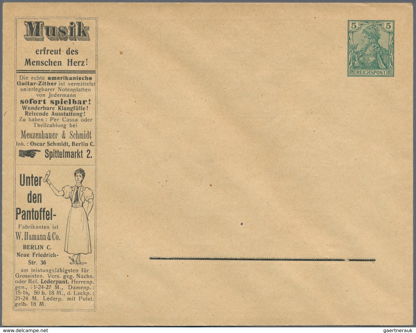 Thematik: Anzeigenganzsachen / Advertising Postal Stationery: 1902 (approx.), German Reich. Private - Unclassified