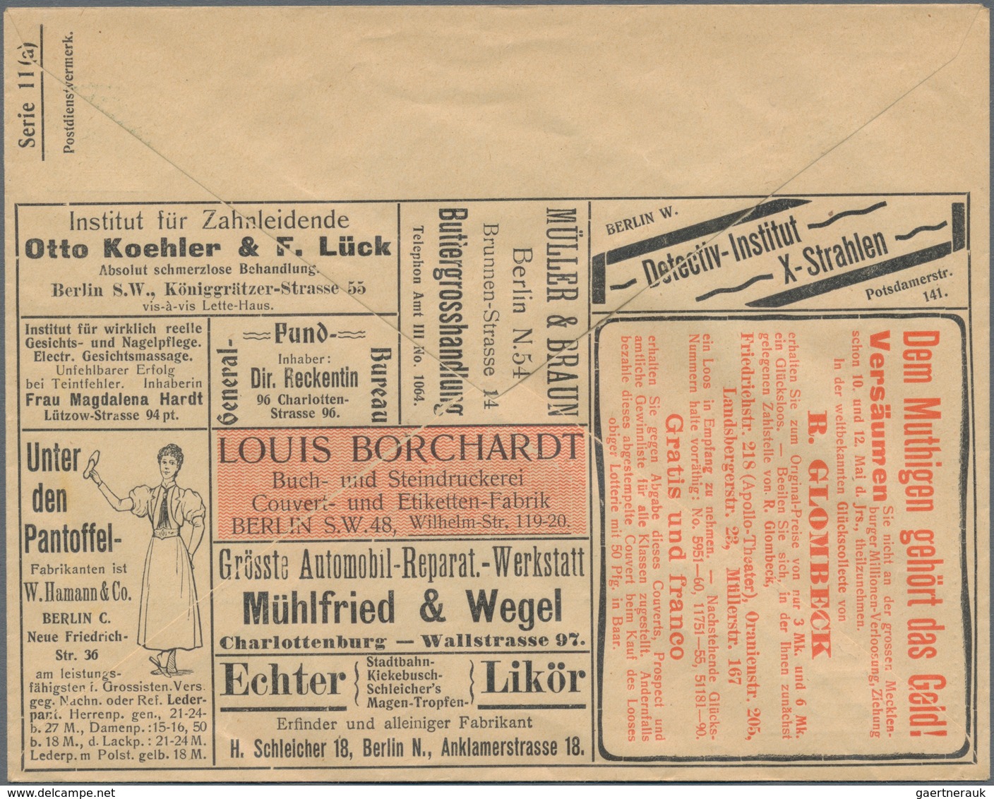 Thematik: Anzeigenganzsachen / Advertising Postal Stationery: 1902 (approx.), German Reich. Private - Unclassified