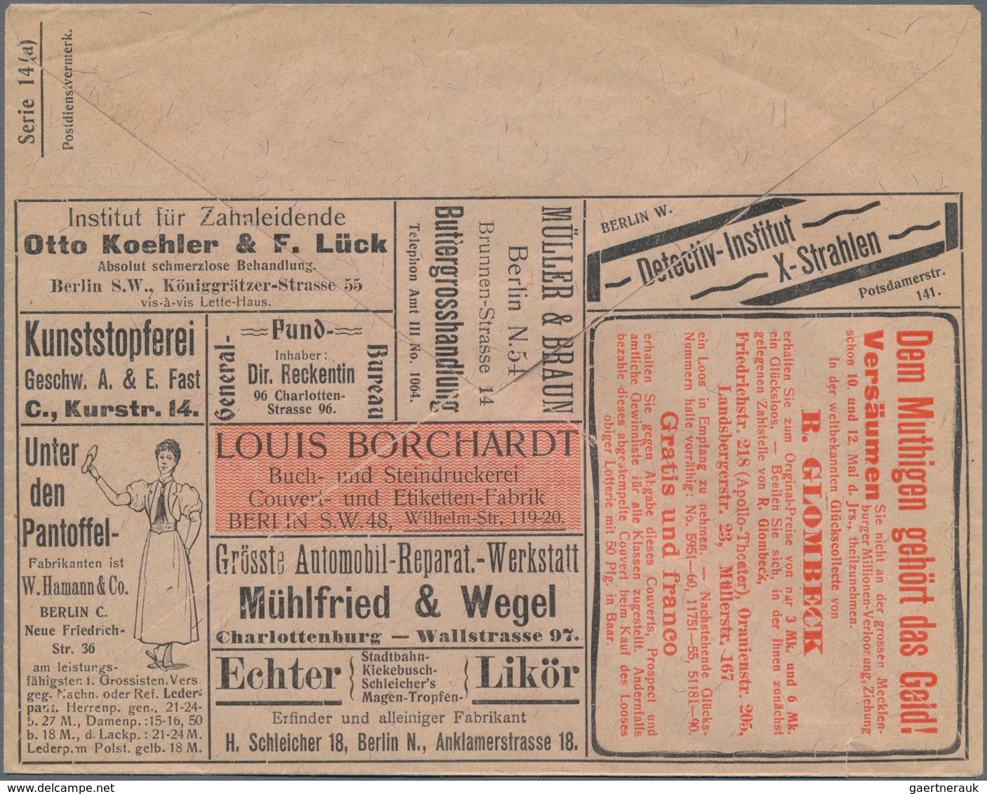 Thematik: Anzeigenganzsachen / Advertising Postal Stationery: 1902 (approx.), German Reich. Private - Ohne Zuordnung