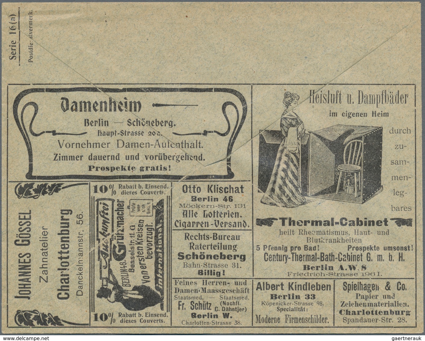 Thematik: Anzeigenganzsachen / Advertising Postal Stationery: 1902 (approx.), German Reich. Private - Unclassified