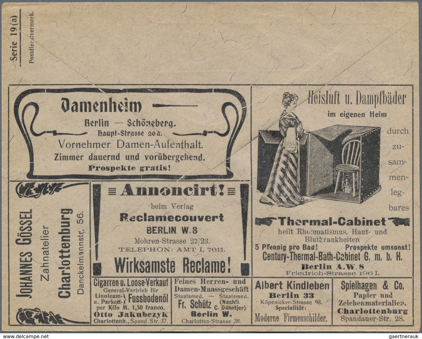 Thematik: Anzeigenganzsachen / Advertising Postal Stationery: 1902 (approx.), German Reich. Private - Unclassified