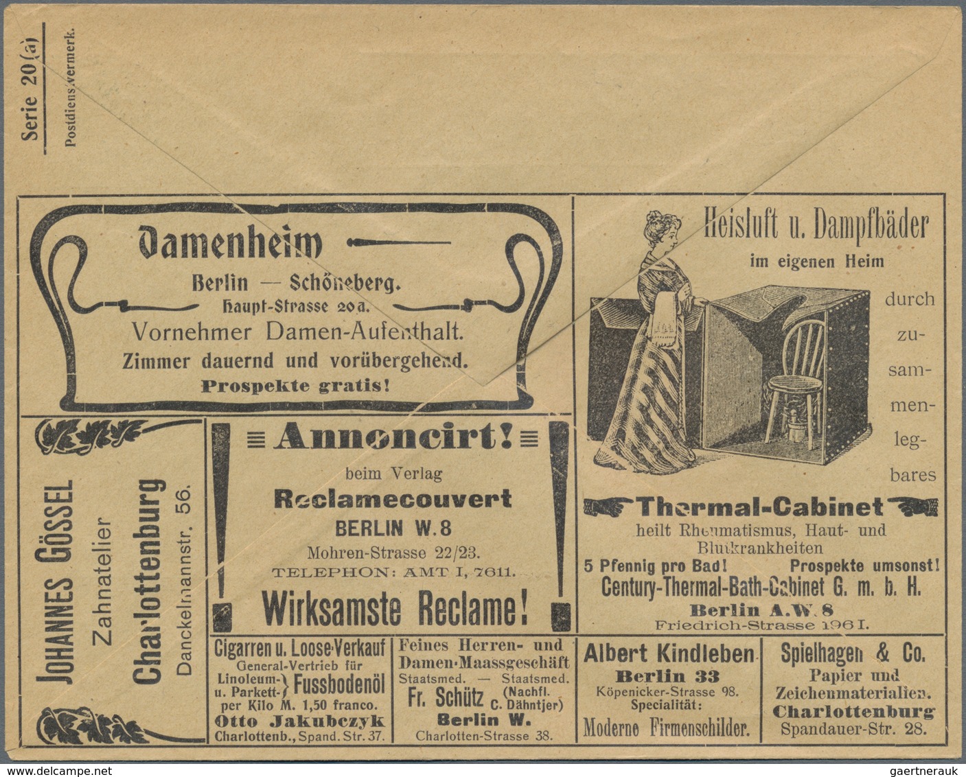 Thematik: Anzeigenganzsachen / Advertising Postal Stationery: 1902 (approx.), German Reich. Private - Unclassified