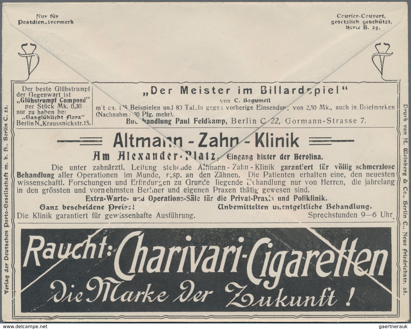 Thematik: Anzeigenganzsachen / Advertising Postal Stationery: 1903 (approx.), German Reich. Private - Zonder Classificatie