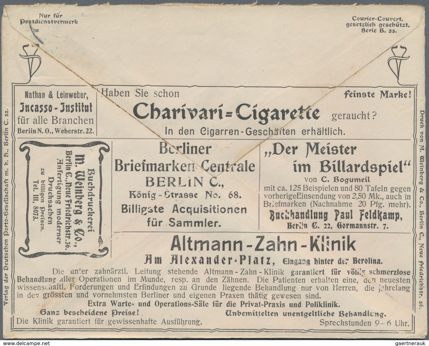 Thematik: Anzeigenganzsachen / Advertising Postal Stationery: 1904, German Reich. Private Advert Cov - Unclassified