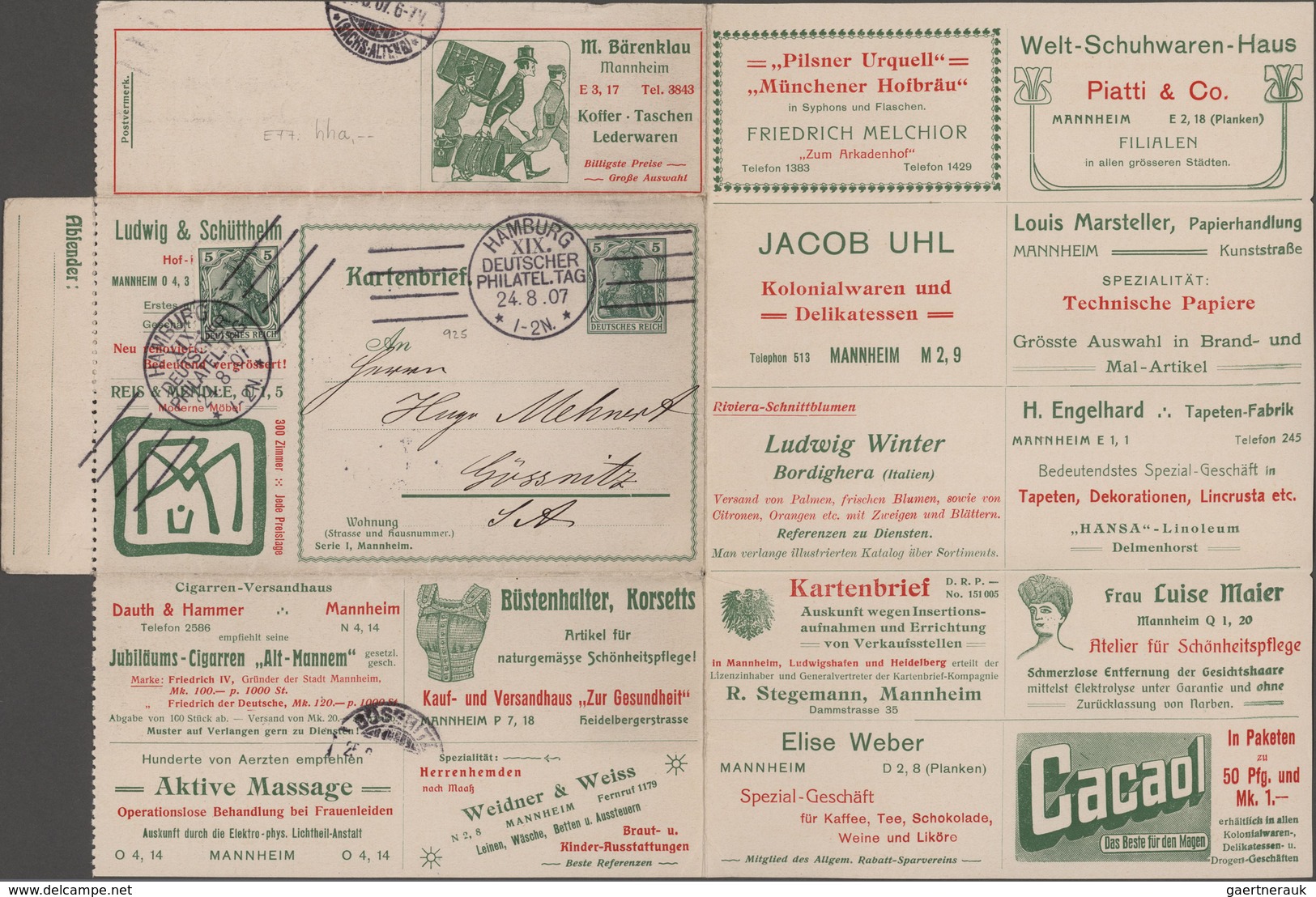 Thematik: Anzeigenganzsachen / Advertising Postal Stationery: 1907, German Reich. Private Advert Let - Ohne Zuordnung