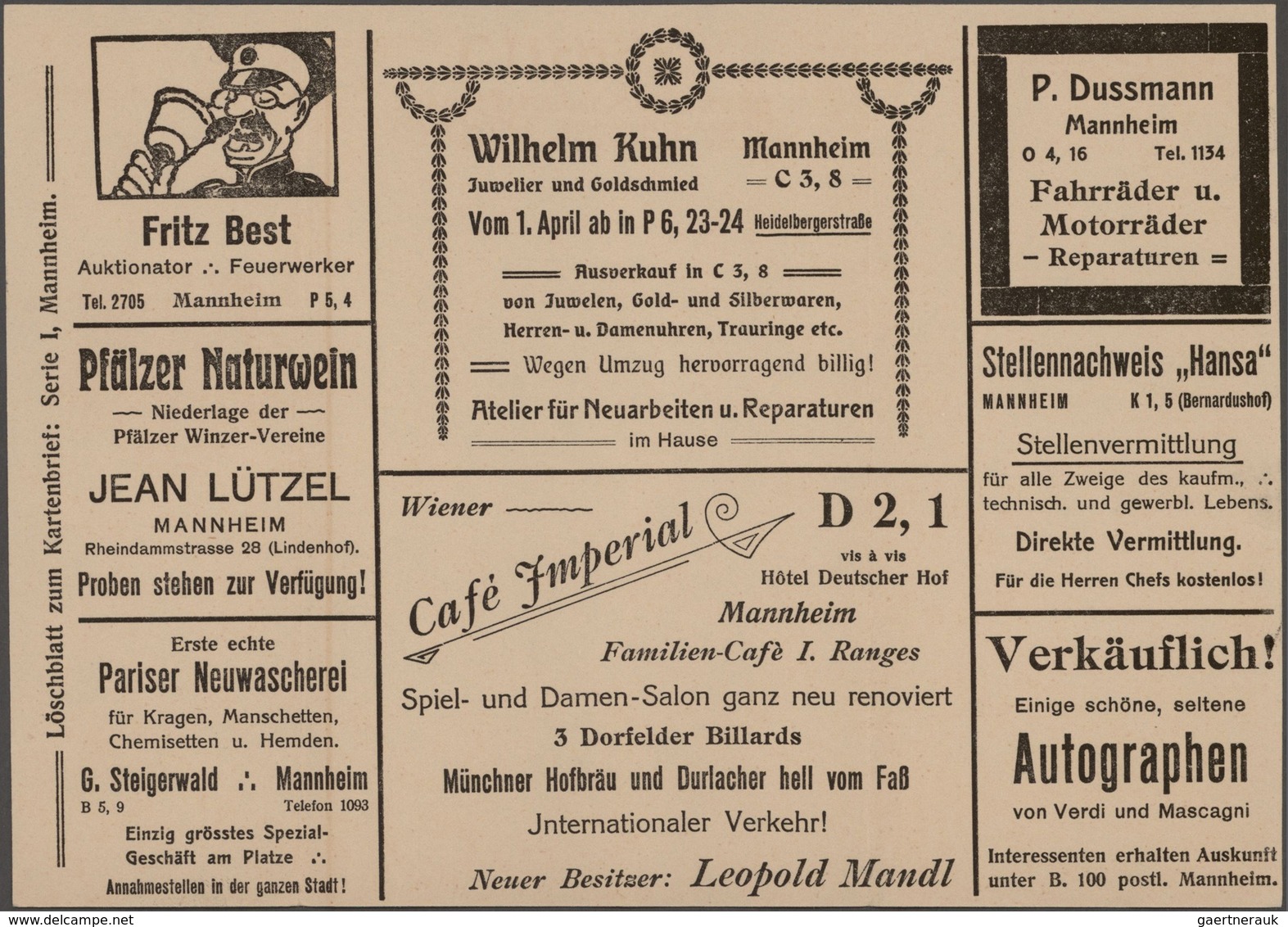 Thematik: Anzeigenganzsachen / Advertising Postal Stationery: 1907, German Reich. Private Advert Let - Ohne Zuordnung