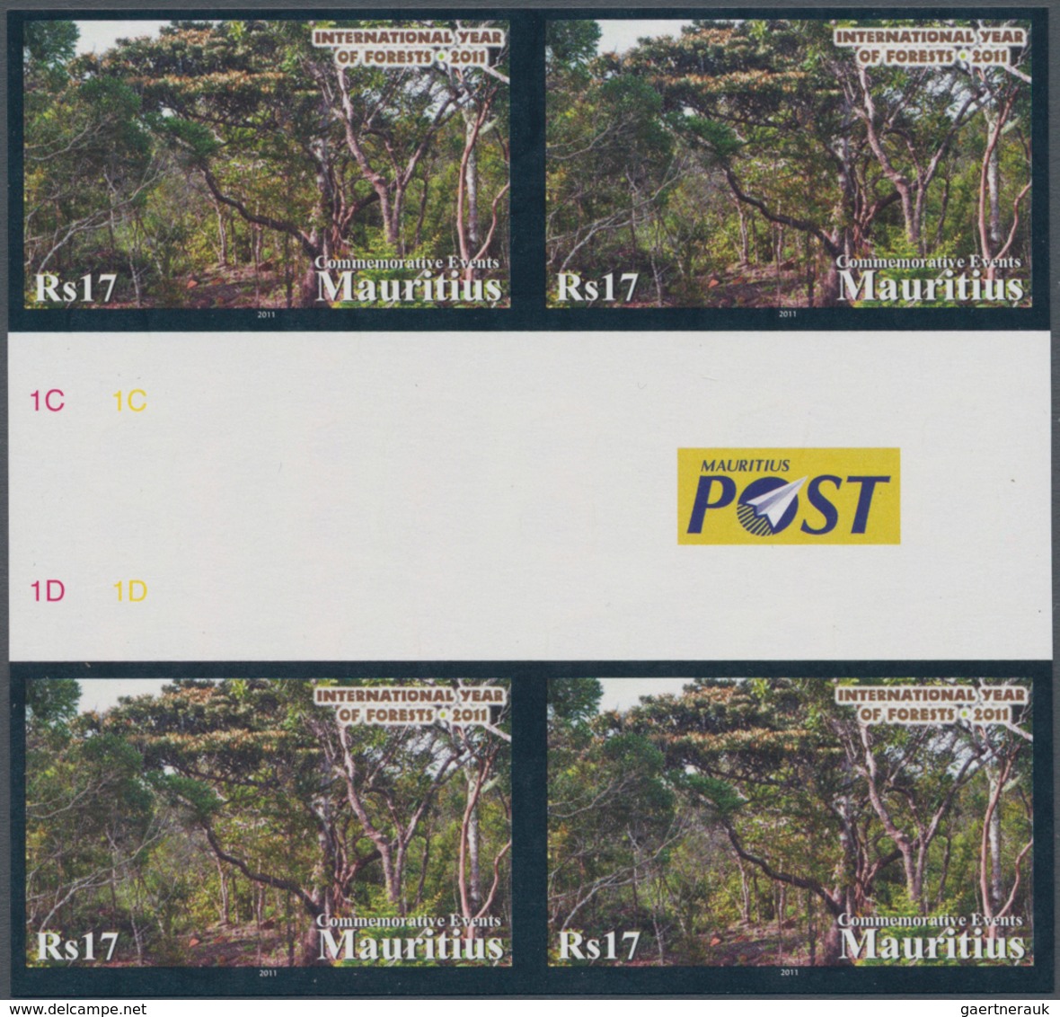 Thematik: Bäume-Wald / Trees-forest: 2011, MAURITIUS: International Year Of Forests 17r. In An IMPER - Bomen