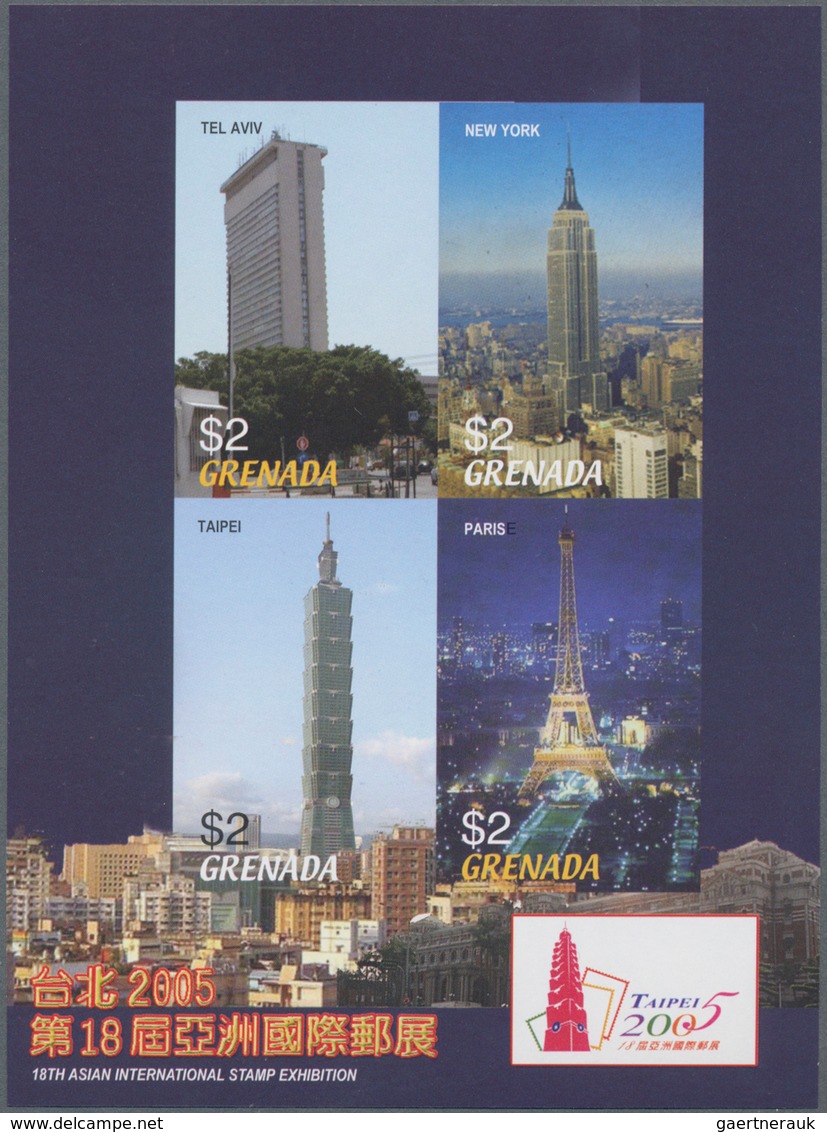 Thematik: Bauwerke / Buildings, Edifice: 2005, GRENADA: Taipei Stamp Exhibition Complete Set Of Four - Otros & Sin Clasificación