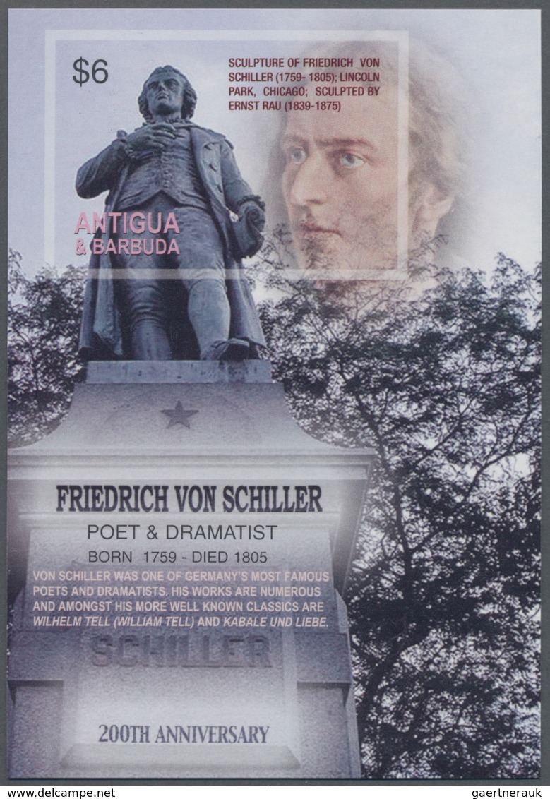Thematik: Druck-Dichter / Printing-poets: 2005, ANTIGUA & BARBUDA: 200 Years Of Death Of Friedrich S - Writers
