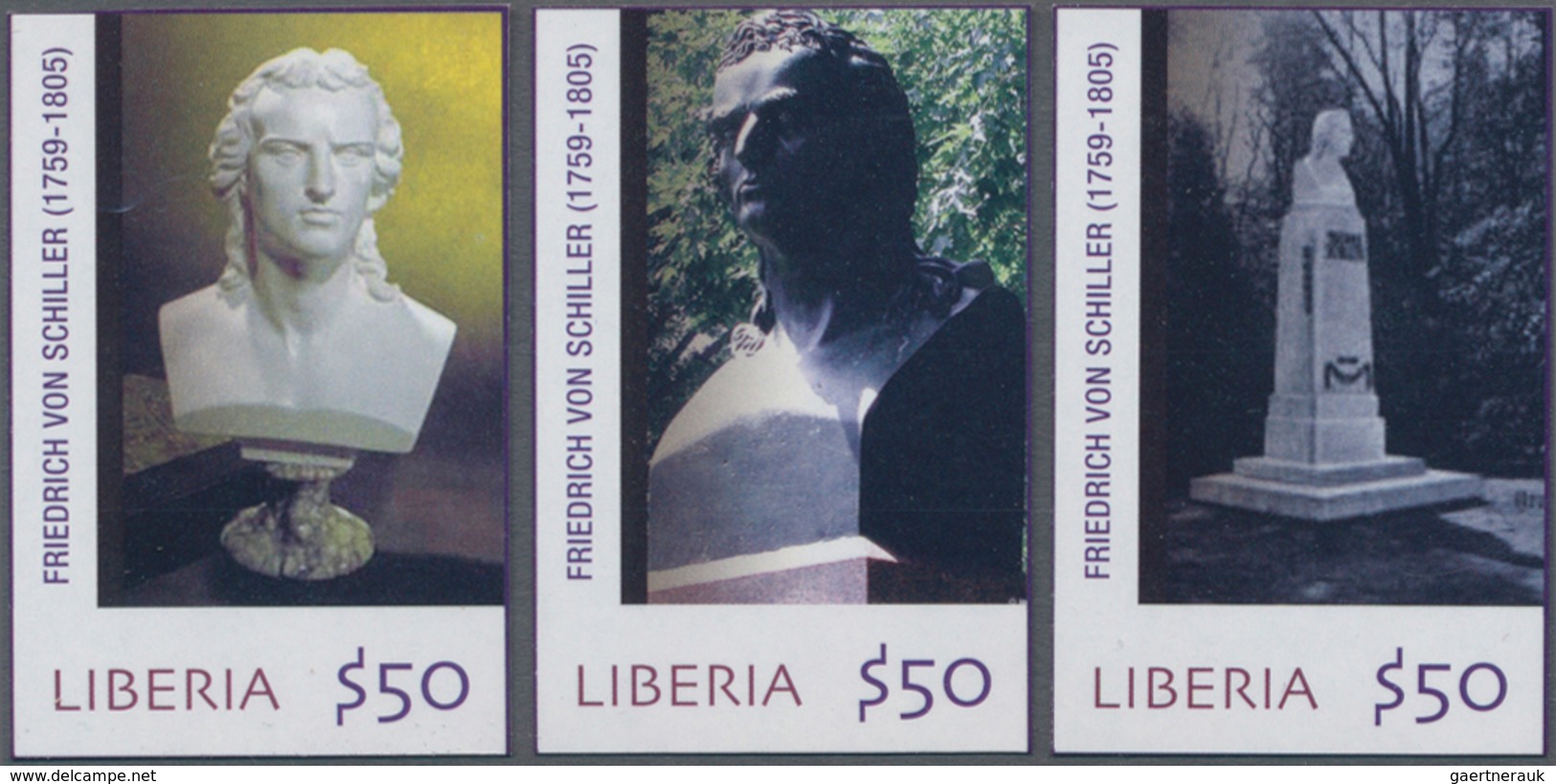 Thematik: Druck-Dichter / Printing-poets: 2005, Liberia. Complete Set "200th Anniversary Of The Deat - Schriftsteller