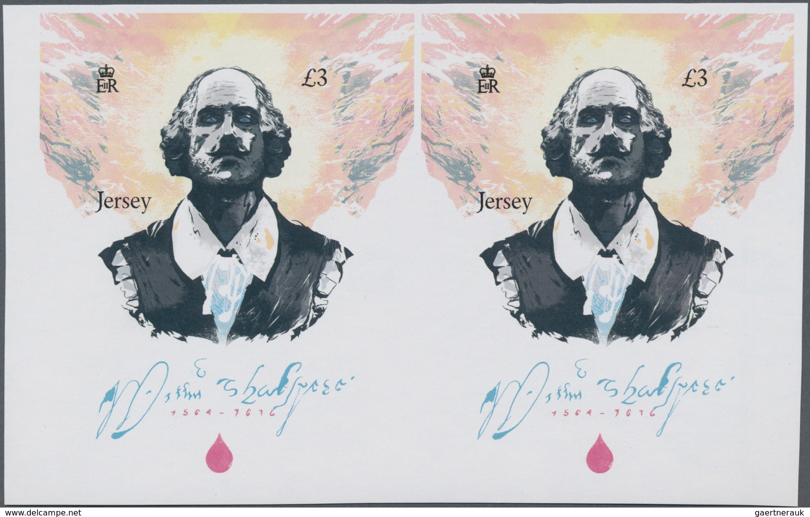 Thematik: Druck-Dichter / Printing-poets: 2014, JERSEY: 450th Birthday Of William Shakespeare £3 In - Schriftsteller