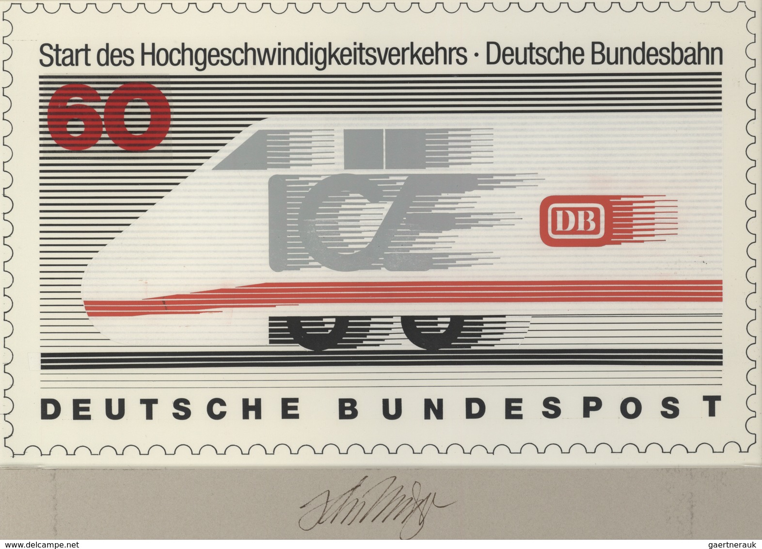 Thematik: Eisenbahn / Railway: 1991, Bund, Nicht Angenommener Künstlerentwurf (26x16) Von Prof. H.Sc - Trains