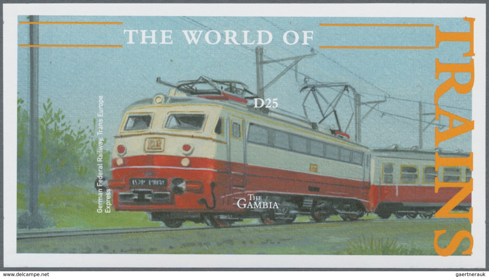 Thematik: Eisenbahn / Railway: 2003, The Gambia. IMPERFORATE Souvenir Sheet For The Issue "The World - Trains