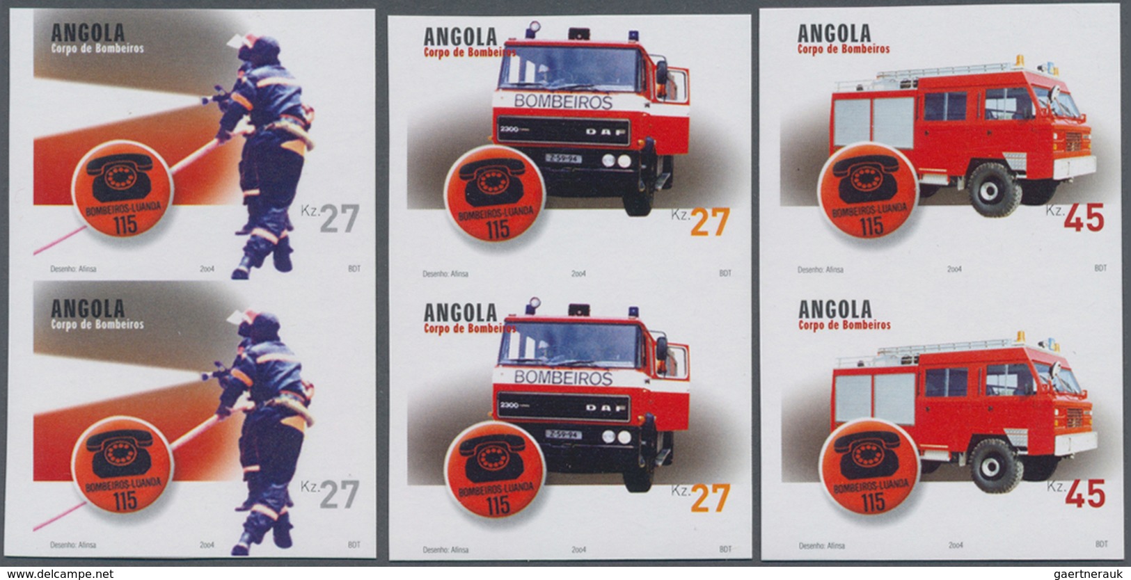 Thematik: Feuerwehr / Firebrigade: 2004, Fire Brigade Complete Set Of Three (different Cars And Fire - Firemen