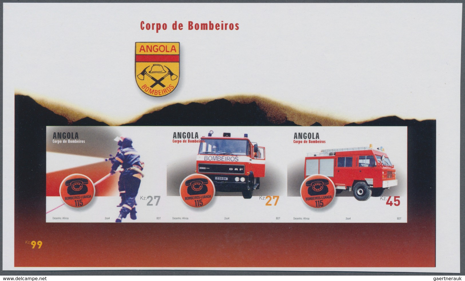 Thematik: Feuerwehr / Firebrigade: 2004, Fire Brigade Complete Set Of Three (different Cars And Fire - Feuerwehr