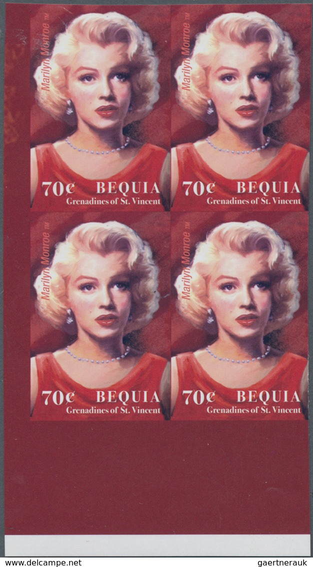 Thematik: Film-Kino / Film-cinema: 2004, ST. VINCENT-BEQUIA: Marylin Monroe 70c. In An IMPERFORATE B - Cinema