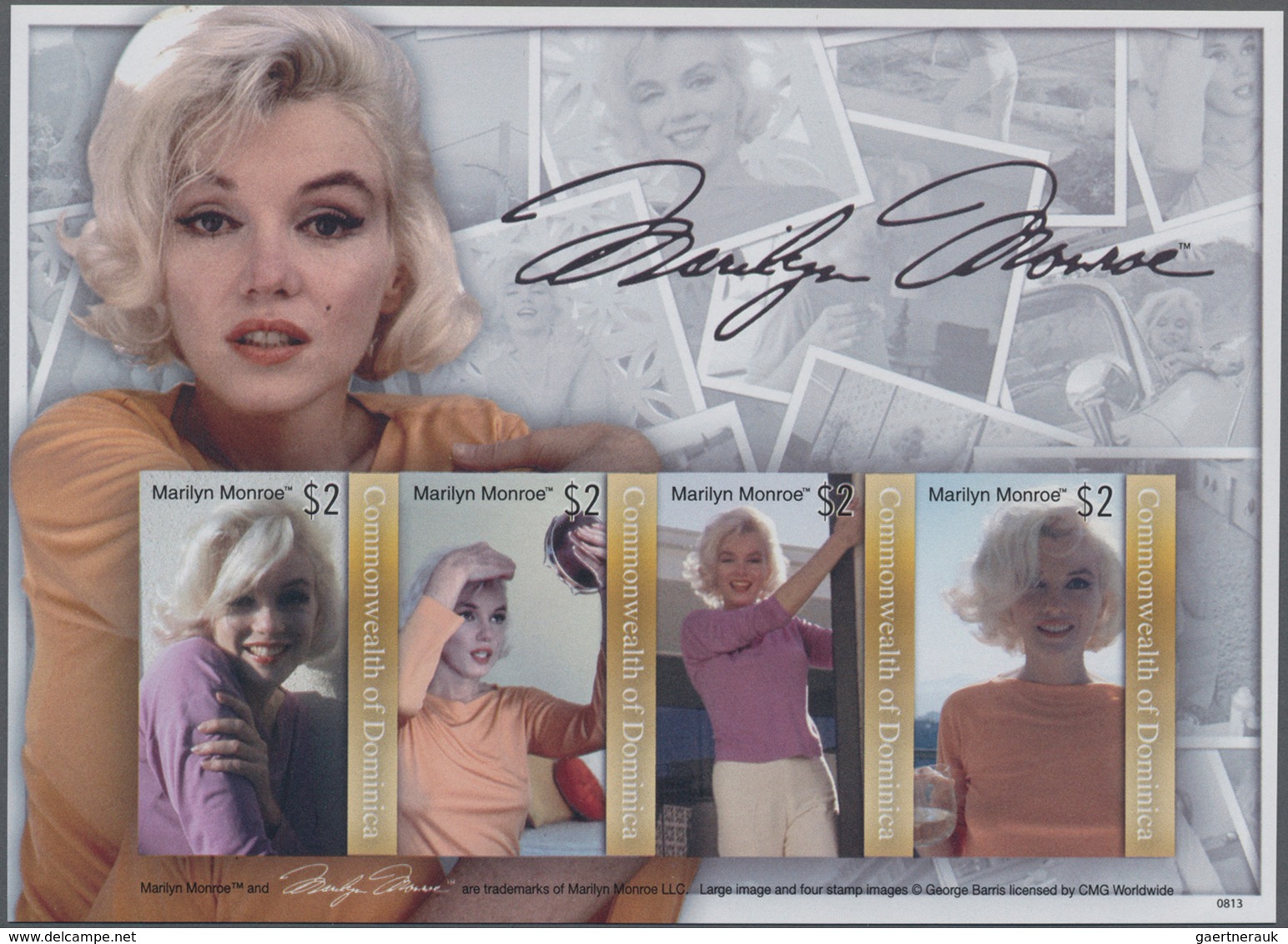 Thematik: Film-Kino / Film-cinema: 2008, DOMINICA: Marilyn Monroe Set Of Four In An IMPERFORATE Shee - Cinema