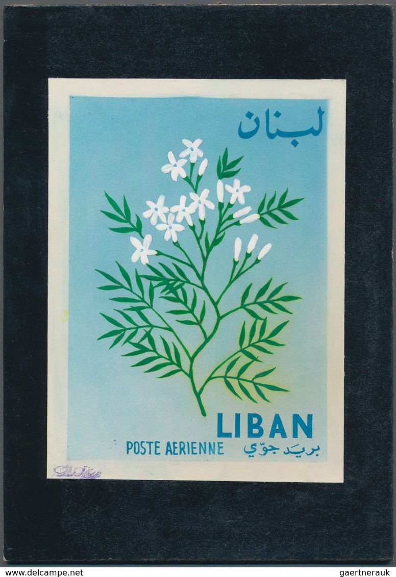 Thematik: Flora, Botanik / Flora, Botany, Bloom: 1964, Libanon, Issue Flowers, Artist Drawing (105x1 - Other & Unclassified