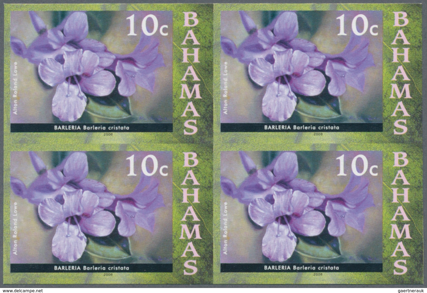 Thematik: Flora, Botanik / Flora, Botany, Bloom: 2008, Bahamas. Imperforate Block Of 4 For The 10c V - Sonstige & Ohne Zuordnung