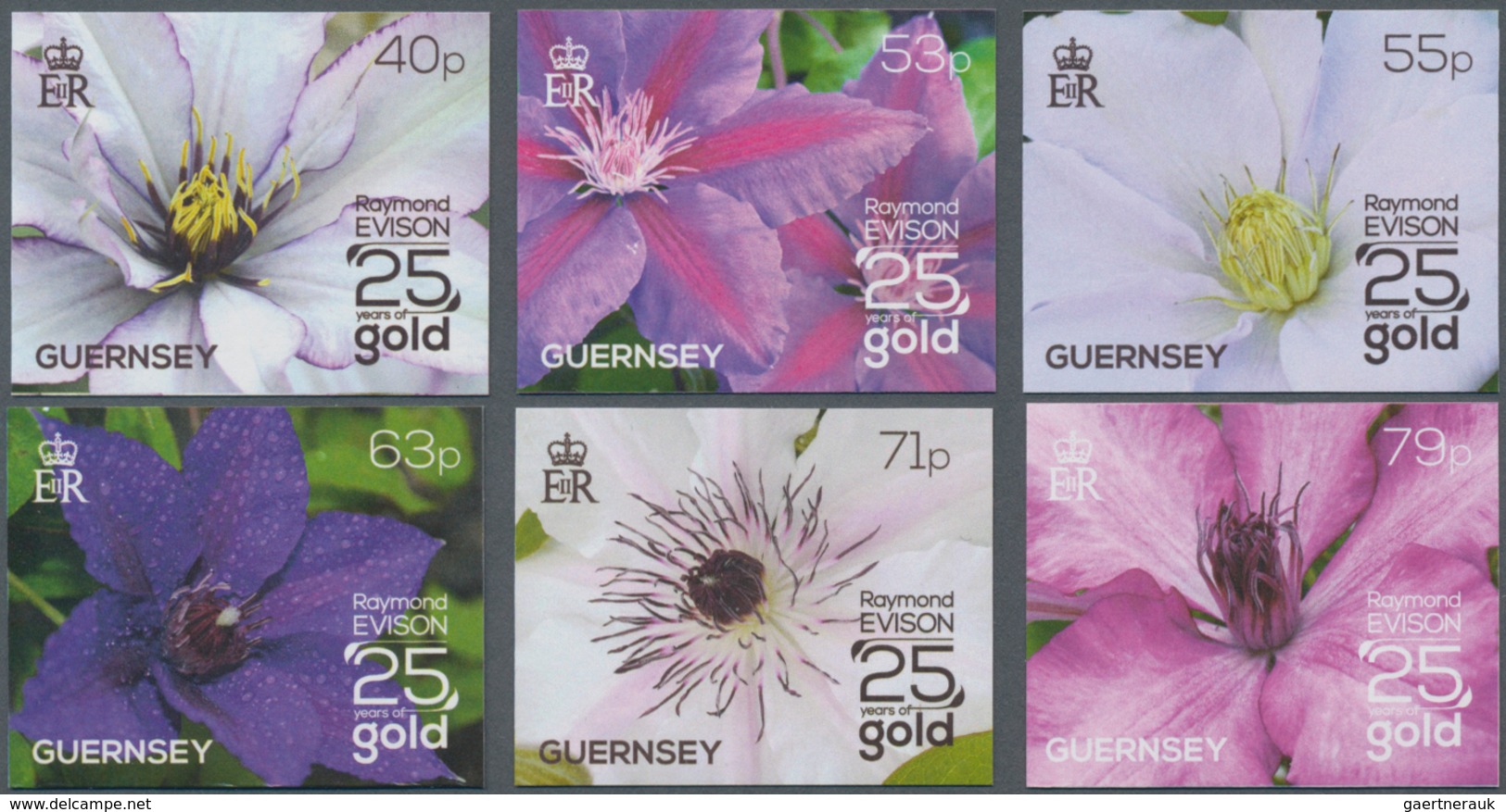 Thematik: Flora, Botanik / Flora, Botany, Bloom: 2013, Guernsey. Complete Set "Clematis" (6 Values) - Sonstige & Ohne Zuordnung
