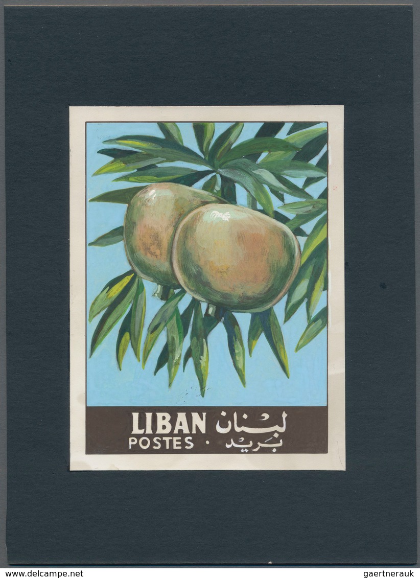 Thematik: Flora-Obst + Früchte / Flora-fruits: 1962, Libanon, Issue Fruit, Artist Drawing(101x134) P - Obst & Früchte