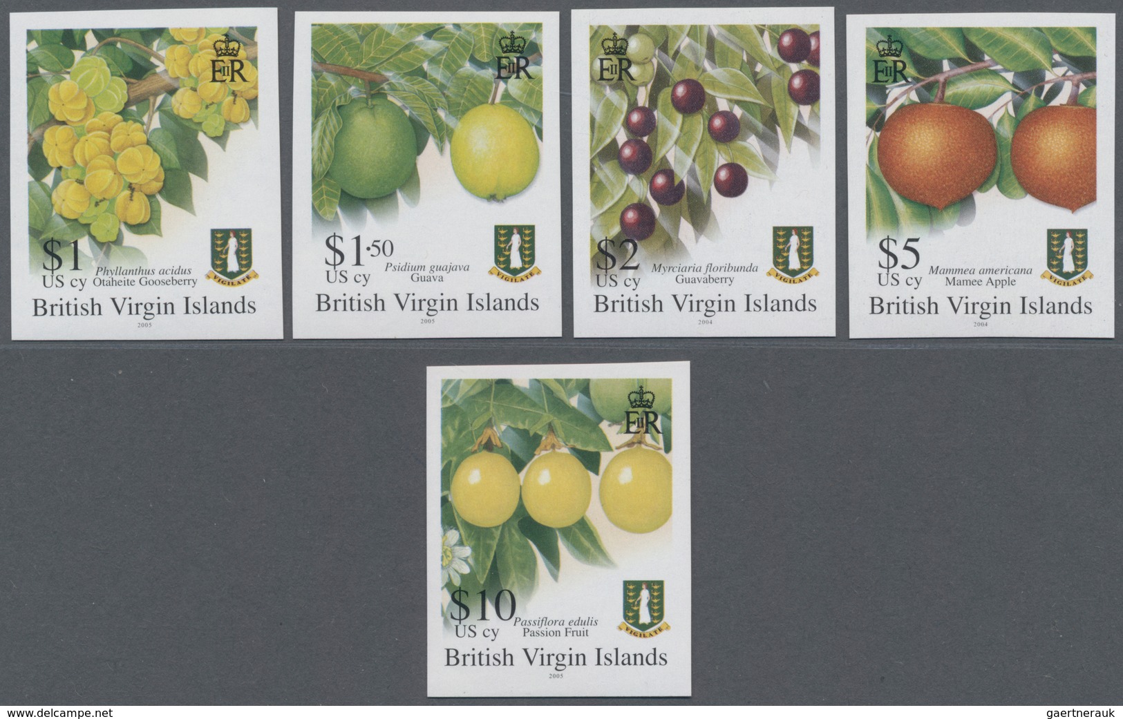 Thematik: Flora-Obst + Früchte / Flora-fruits: 2004/2007, BRITISH VIRGIN ISLANDS: Definitive Issue ' - Obst & Früchte