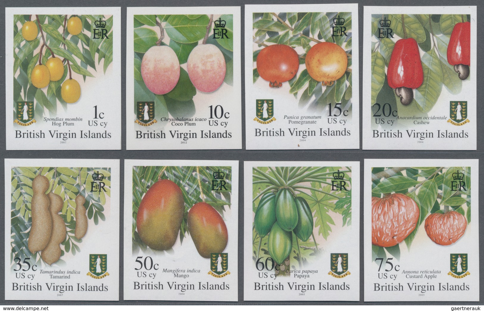 Thematik: Flora-Obst + Früchte / Flora-fruits: 2004/2007, BRITISH VIRGIN ISLANDS: Definitive Issue ' - Obst & Früchte