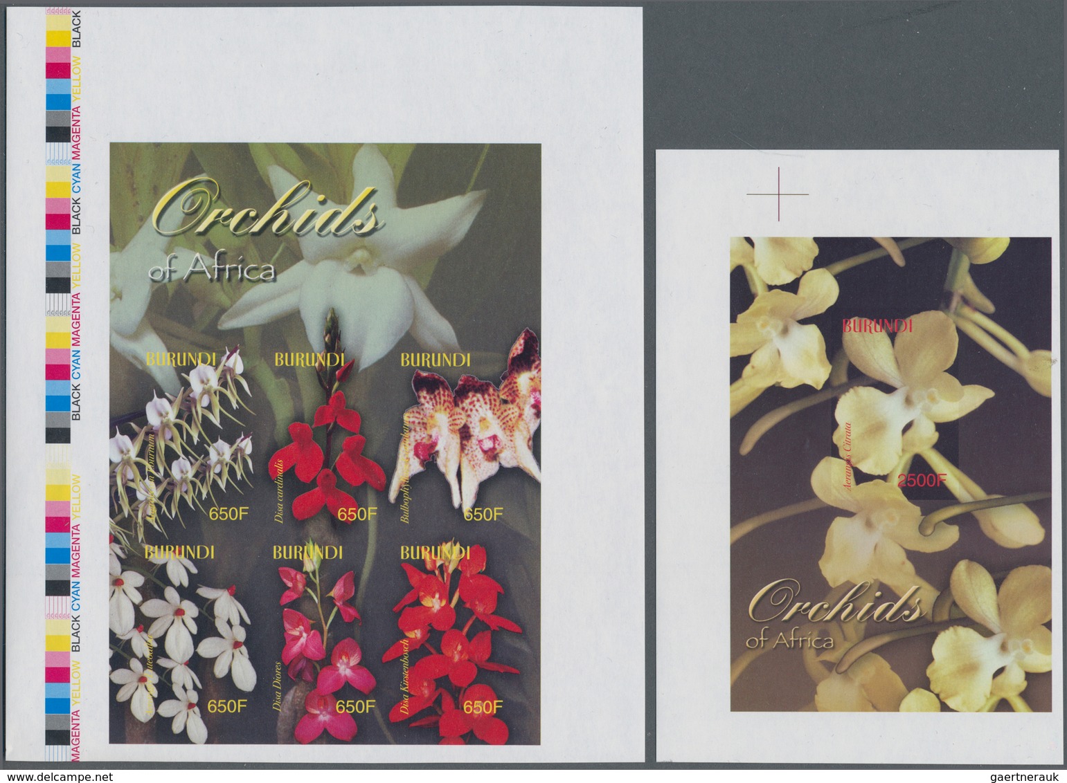 Thematik: Flora-Orchideen / Flora-orchids: 2004, BURUNDI: Orchids Complete Set Of Six In An IMPERFOR - Orchideen