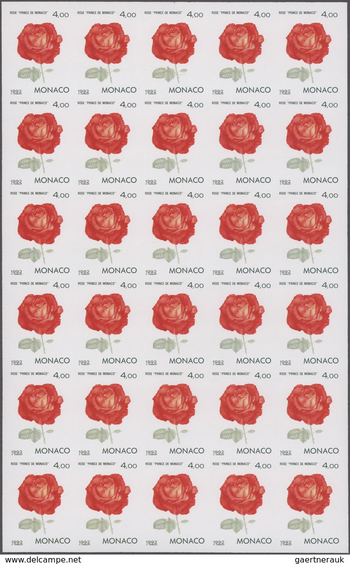 Thematik: Flora-Rosen / Flora-roses: 1992, MONACO: International Stamp Exhibition Genova 'ROSES' Com - Rosen