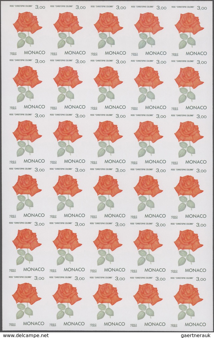 Thematik: Flora-Rosen / Flora-roses: 1992, MONACO: International Stamp Exhibition Genova 'ROSES' Com - Roses