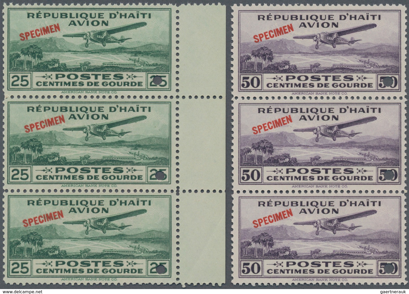 Thematik: Flugzeuge, Luftfahrt / Airoplanes, Aviation: 1929/1930, HAITI: Airmail Stamps 'airplane Ov - Airplanes