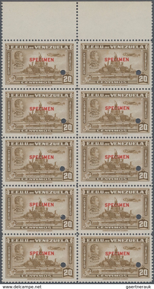 Thematik: Flugzeuge, Luftfahrt / Airoplanes, Aviation: 1940, VENEZUELA: Airmail Issue 'Independence' - Airplanes