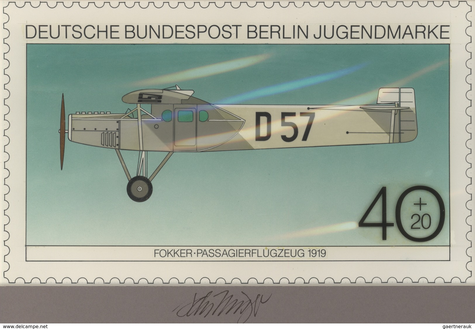 Thematik: Flugzeuge, Luftfahrt / Airoplanes, Aviation: 1979, Berlin, Nicht Angenommener Künstlerentw - Flugzeuge