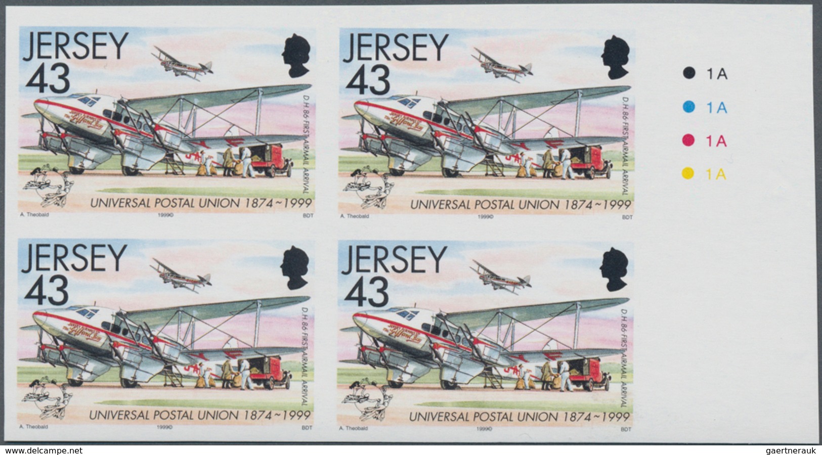 Thematik: Flugzeuge, Luftfahrt / Airoplanes, Aviation: 1999, JERSEY: 125 Years Of United Postal Unio - Flugzeuge