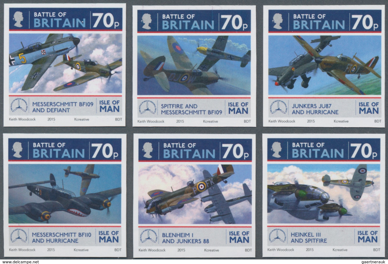 Thematik: Flugzeuge, Luftfahrt / Airoplanes, Aviation: 2010 And 2015, Isle Of Man. Complete Set "70t - Airplanes