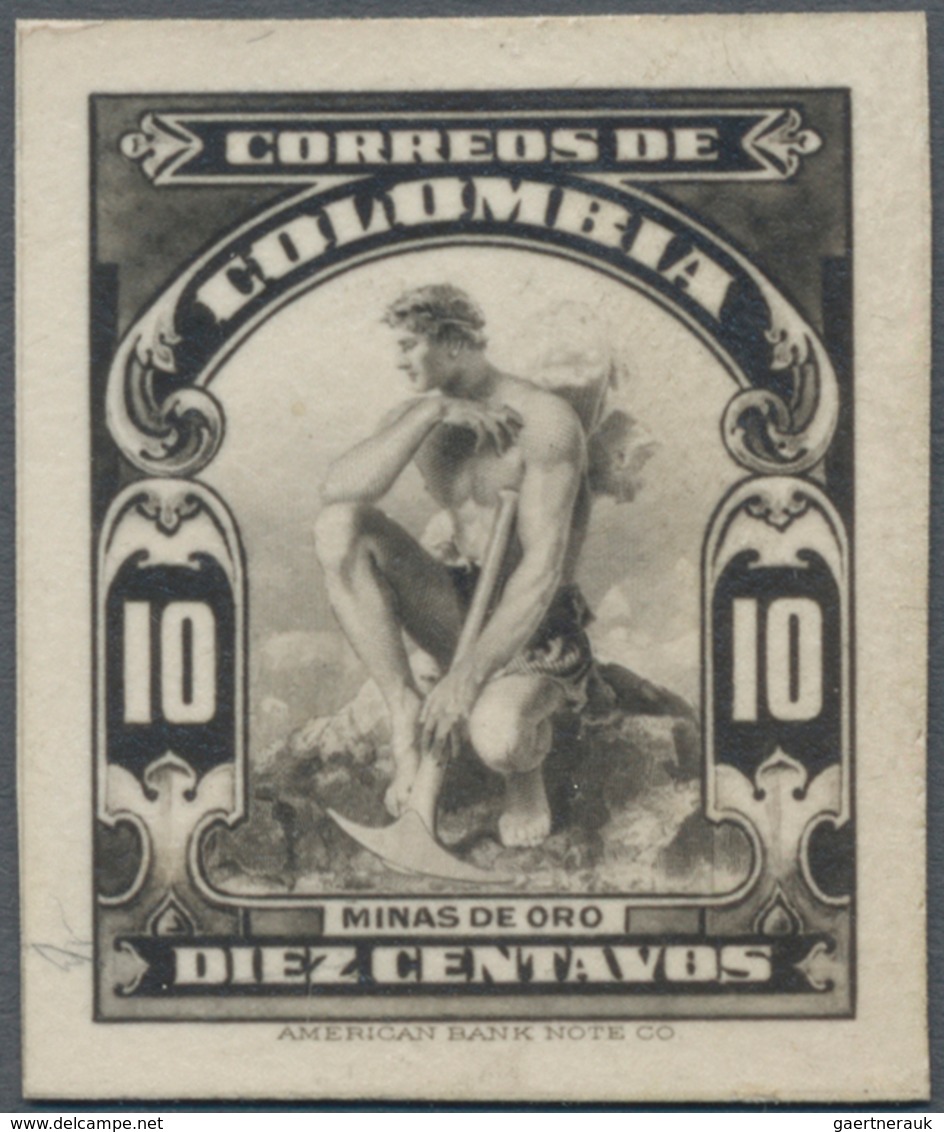 Thematik: Gold / Gold: 1935, COLOMBIA: Industry 10c. 'Gold Digger' (gold Mining) Photographic PROOF - Ohne Zuordnung