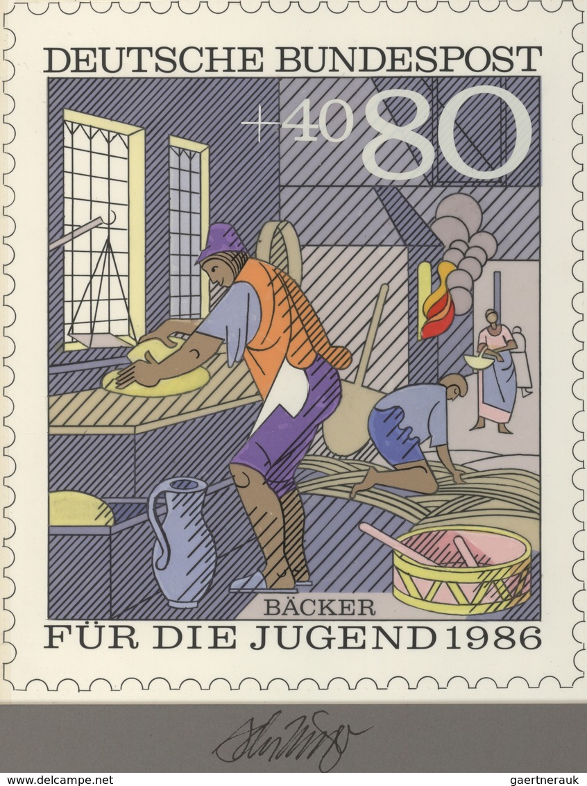 Thematik: Handwerk / Handicraft: 1986,Bund, Nicht Angenommener Künstlerentwurf (17,5x20) Von Prof. H - Unclassified