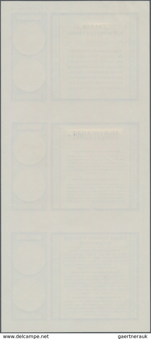 Thematik: I.A.S. / Intern. Reply Coupons: 1966. Vertical Strip Of 3 "Essais D'impression" Coloured I - Zonder Classificatie