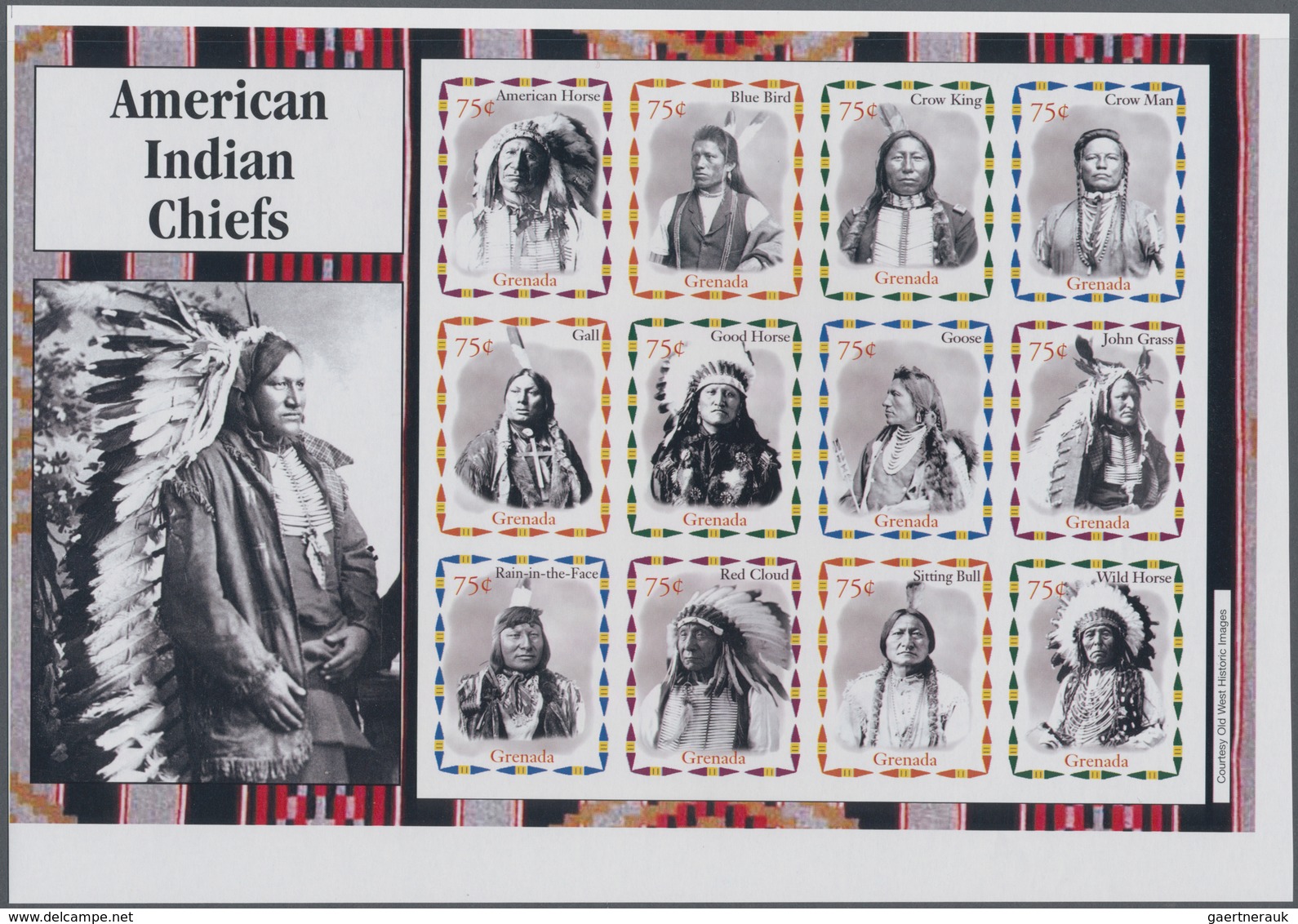 Thematik: Indianer / Native American: 2004, GRENADA: American Indian Chiefs Complete Set Of Twelve I - Unclassified