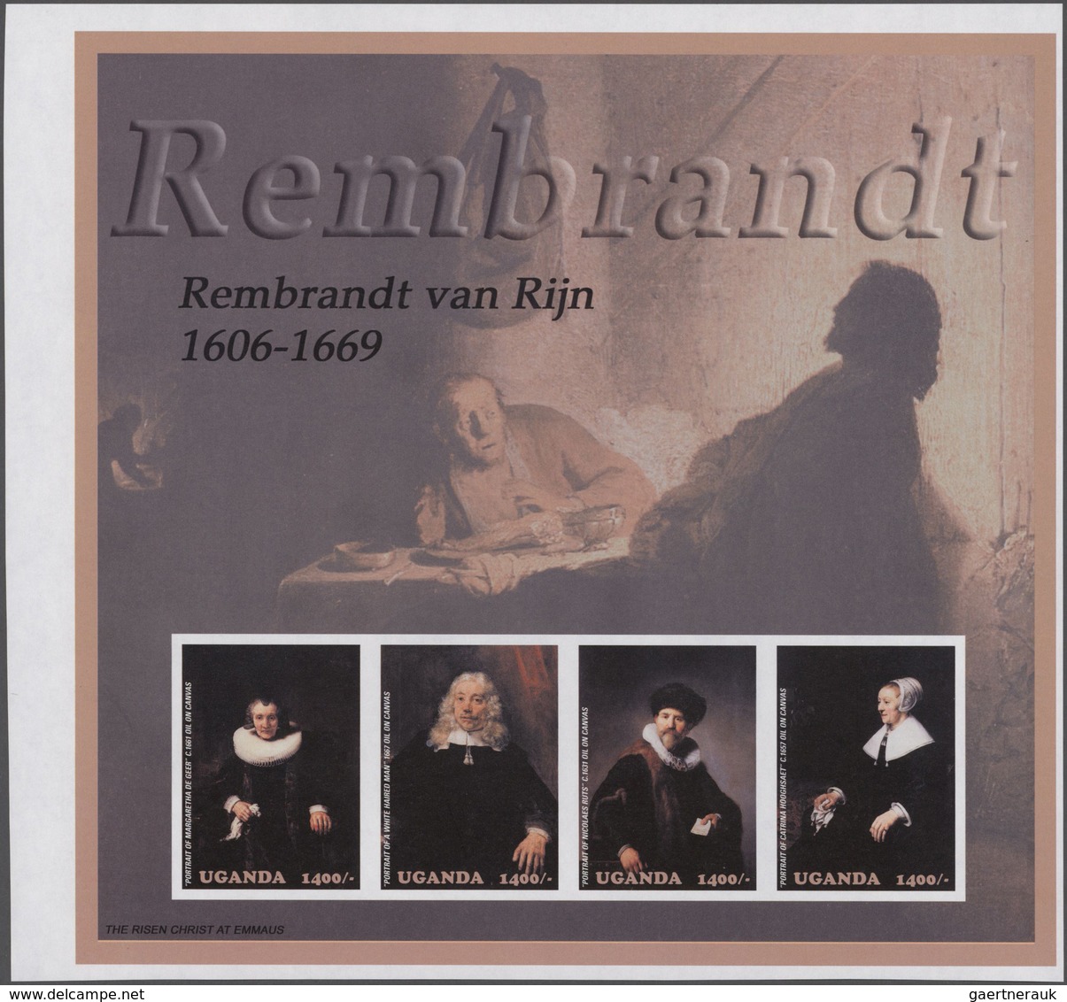 Thematik: Malerei, Maler / Painting, Painters: 2003, UGANDA: Rembrandt Paintings Complete IMPERFORAT - Sonstige & Ohne Zuordnung