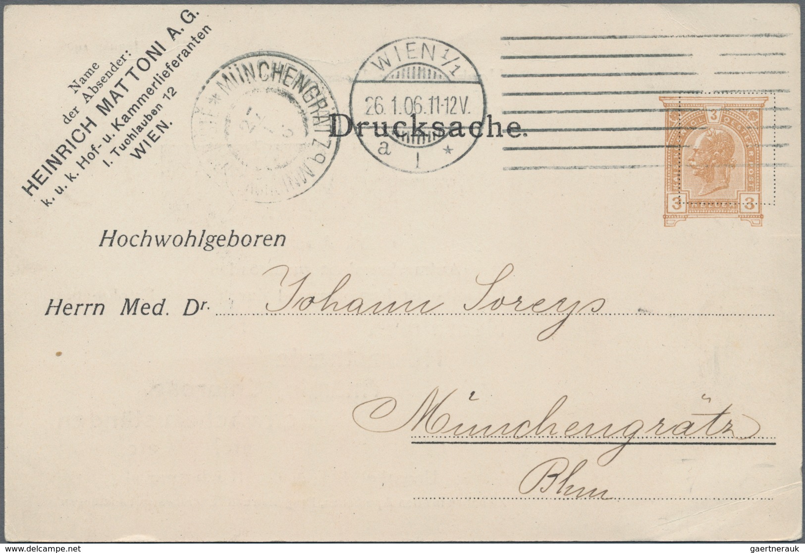 Thematik: Medizin, Gesundheit / medicine, health: 1906/1907, Austria. Set of 5 private postal card 3