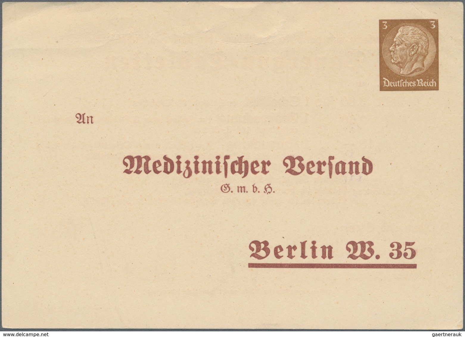 Thematik: Medizin, Gesundheit / Medicine, Health: 1935 (approx), German Reich. Private Postal Card 3 - Medicine