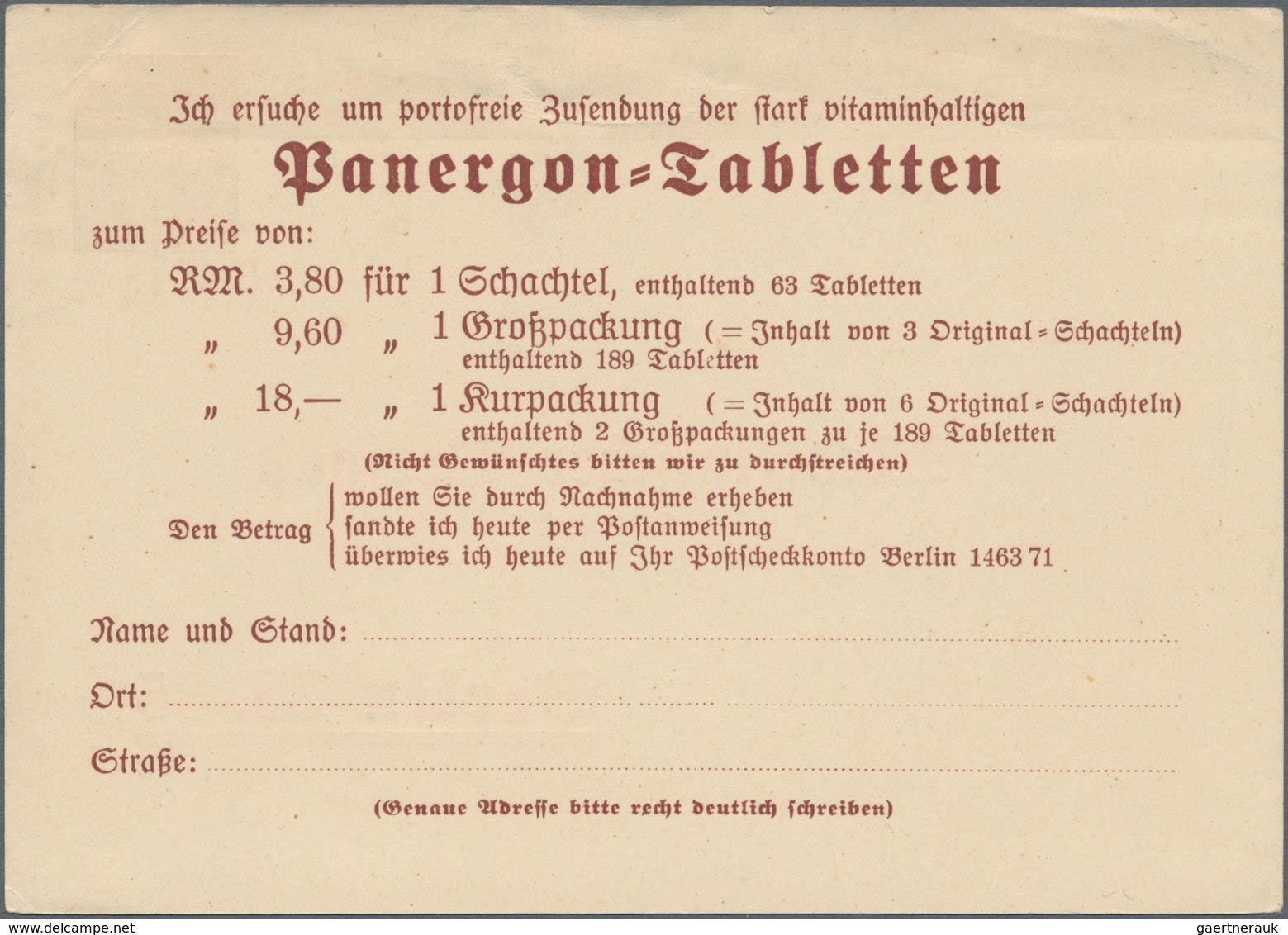 Thematik: Medizin, Gesundheit / Medicine, Health: 1935 (approx), German Reich. Private Postal Card 3 - Medicine