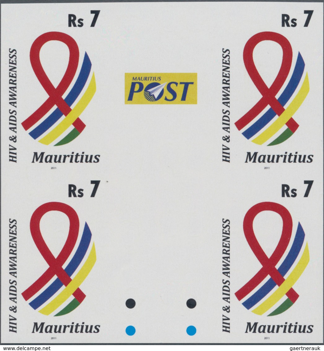 Thematik: Medizin, Gesundheit / Medicine, Health: 2011, MAURITIUS: HIV And Aids Awareness 7r. In An - Medicine