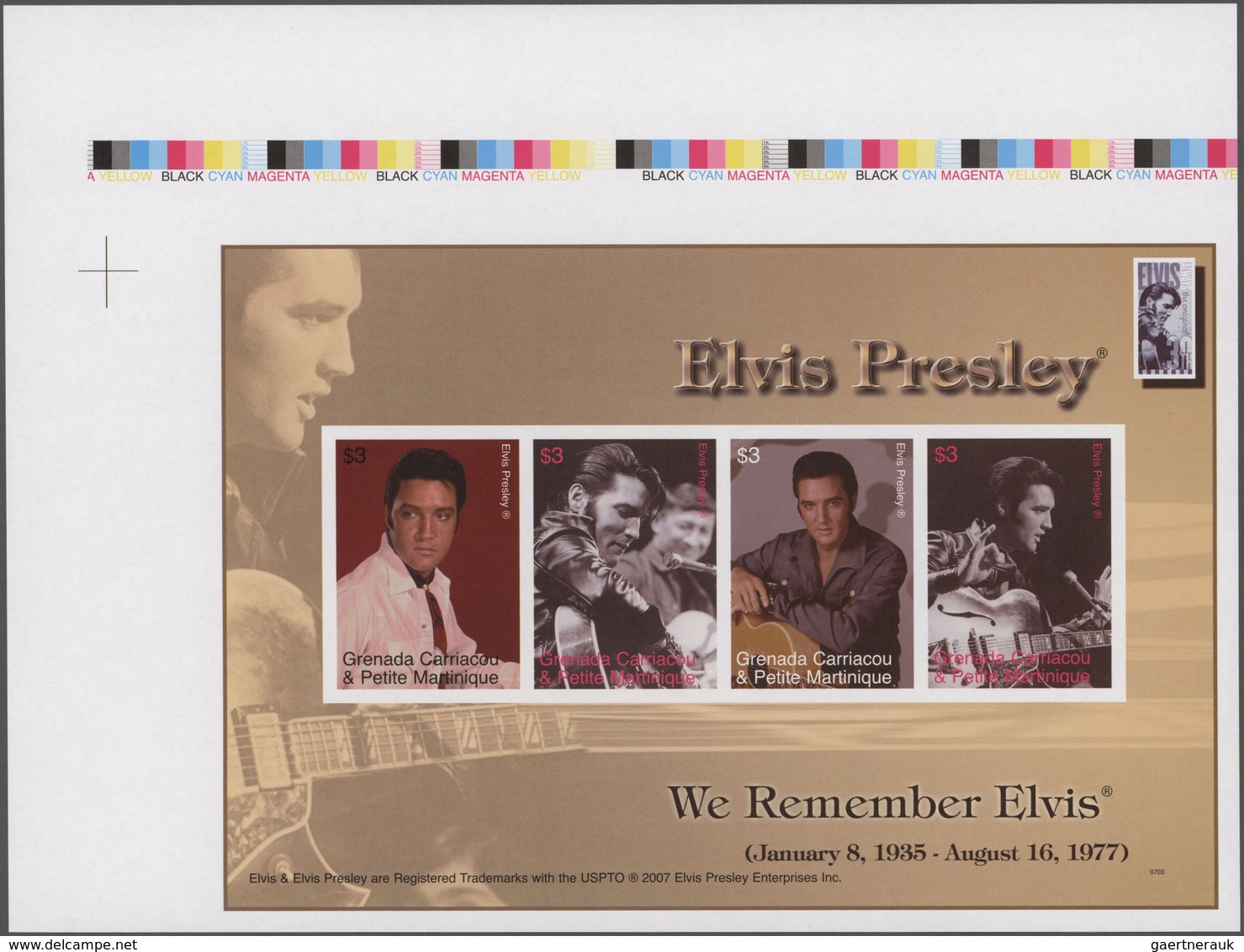 Thematik: Musik / Music: 2007, GRENADA-CARRIACOU: 30 Years Death Of ELVIS PRESLEY Complete Set Of Fo - Music