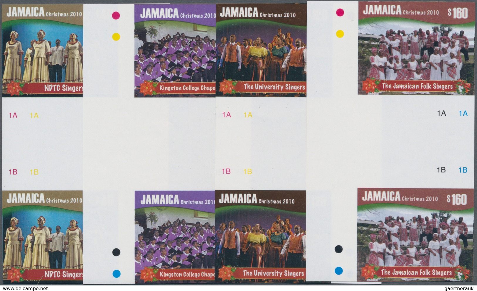 Thematik: Musik / Music: 2010, JAMAICA: Christmas 'Gospel Choirs' Complete Set Of Four In Vertical I - Music